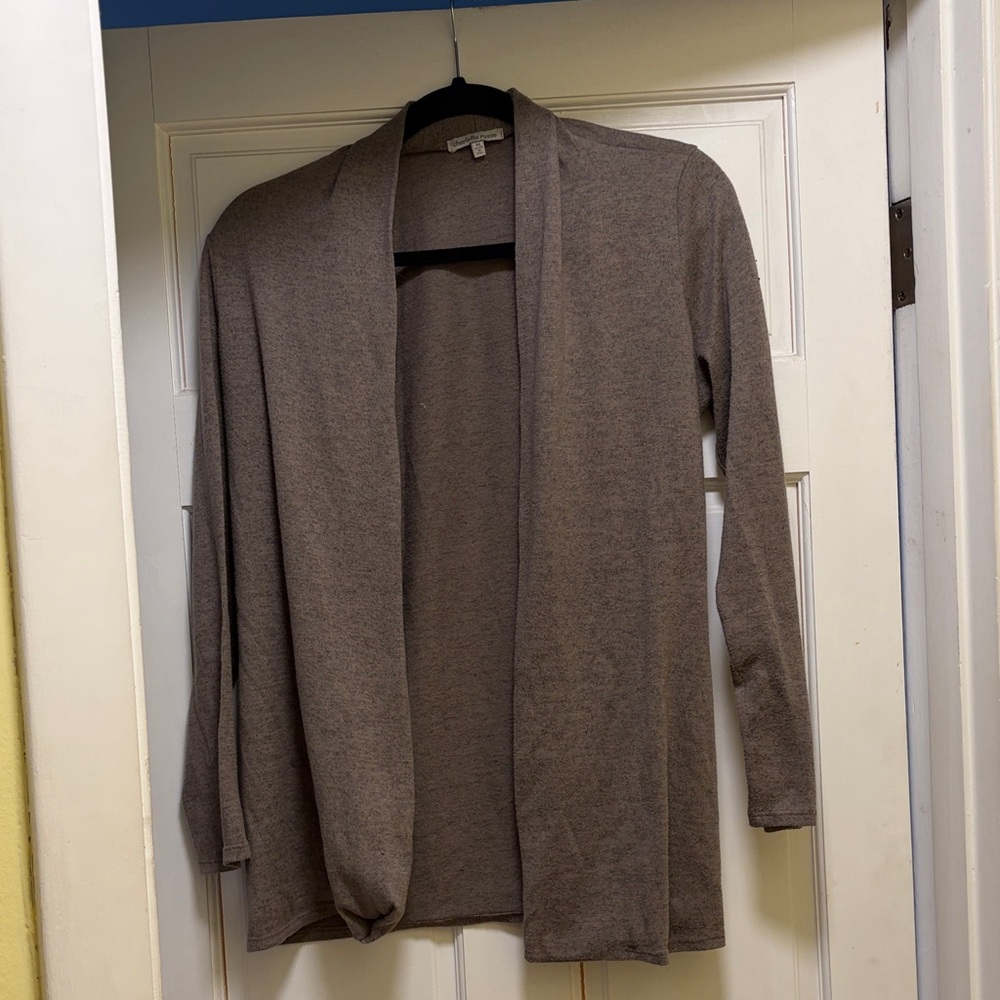 Charlotte Russe Taupe Open-Front Cardigan Sweater